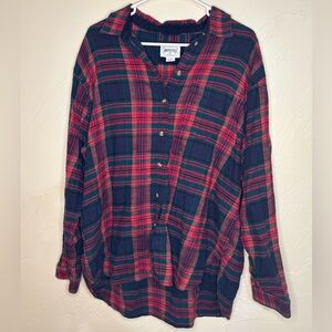 American Eagle Outfitters Red and Black Plaid Shirt
